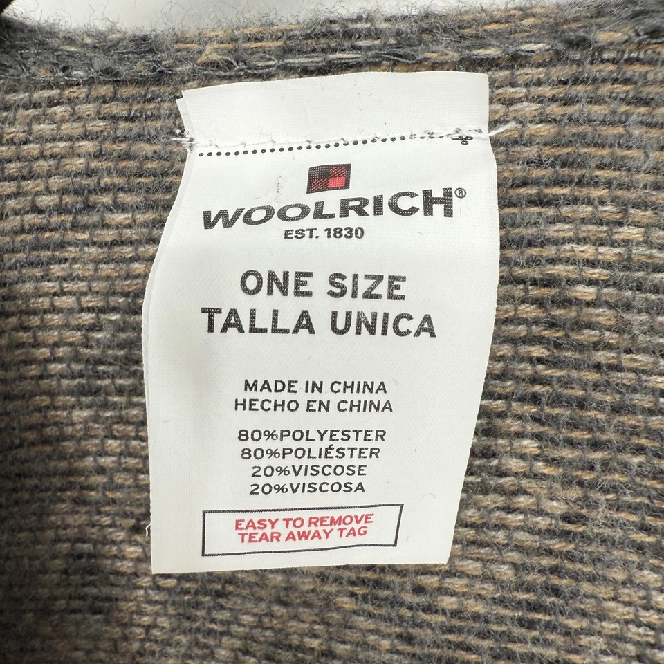 Poncho Woolrich Mujer Talla Única Gris Estampado Leopardo Flecos Abrigo Chal Ruana Capa Foto 2 de 4