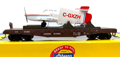HO ATHEARN 92212 40' COCHE PLANO CON AVIÓN NACIONAL CANADIENSE CN # 653158 | Condition: Used