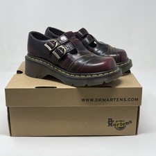 Dr. Martens Allisa Mary Jane Shoes Womens 5 Cherry Red Leather Chunky Heel