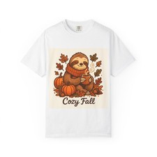 Cozy Fall Sloth T-shirt, Unisex Comfortable Tee, Autumn Apparel, Fall ...
