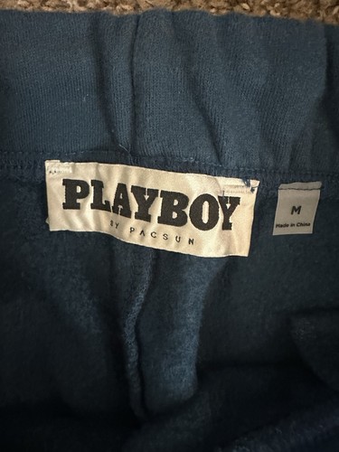 Blue Playboy by Pacsun Sweatpants w/ Embroidered Patches & Appliques - Sz M - Picture 4 of 4