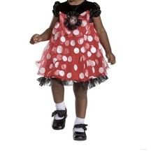 Disney Minnie Mouse Baby Costume Dress 6 9 12 months Polka Dot Red White