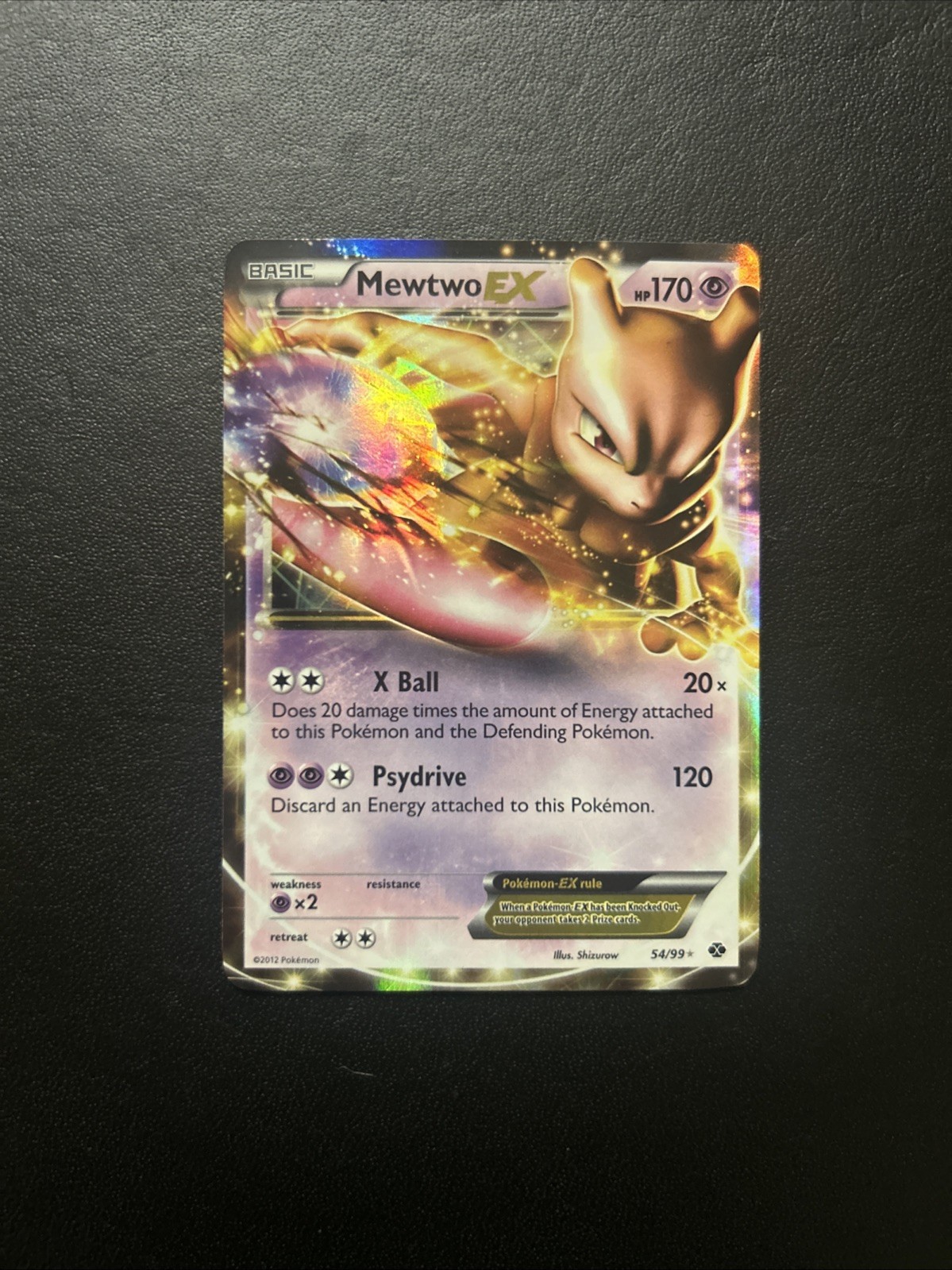 Mewtwo ex 54/99 Next Destinies Pokemon Card Ultra Rare Holo Lightly Played
