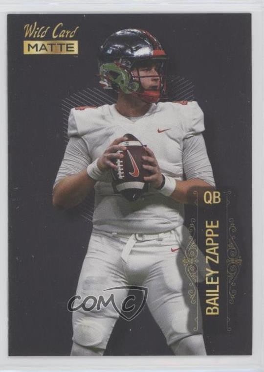 2022 Wild Card MATTE Black Bailey Zappe #MB-5 Rookie RC 0o1d