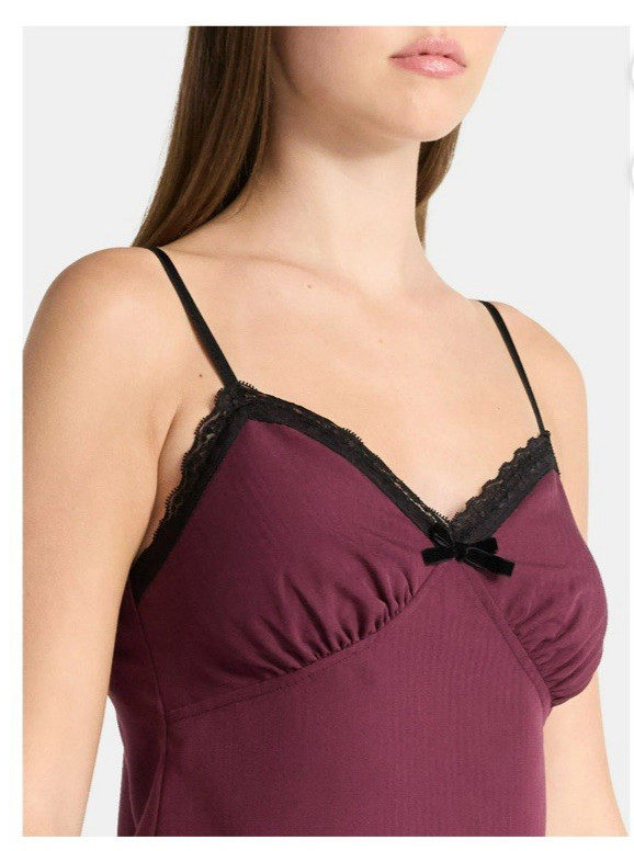 No Boundaries Sweetheart Dark Cherry Semi Cropped Tank Top L (12-14) Chest 35"