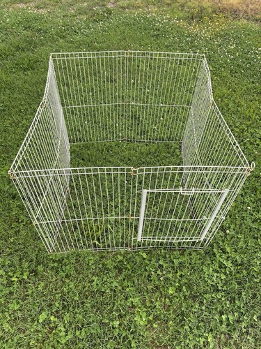 Used Wire Pet Playpen – White With Door