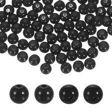 100pcs Black Acrylic Round Beads 6mm Plastic Resin Loose Bead