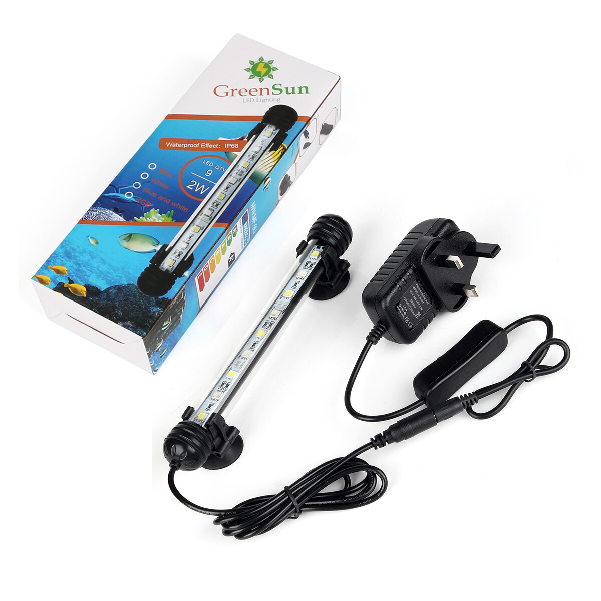 GreenSun Submersible LED Aquarium Light RGB Remote Waterproof Fish Tank