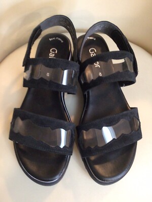 Gabor Black Platform Sandal - See Through - Size 9 - Exc