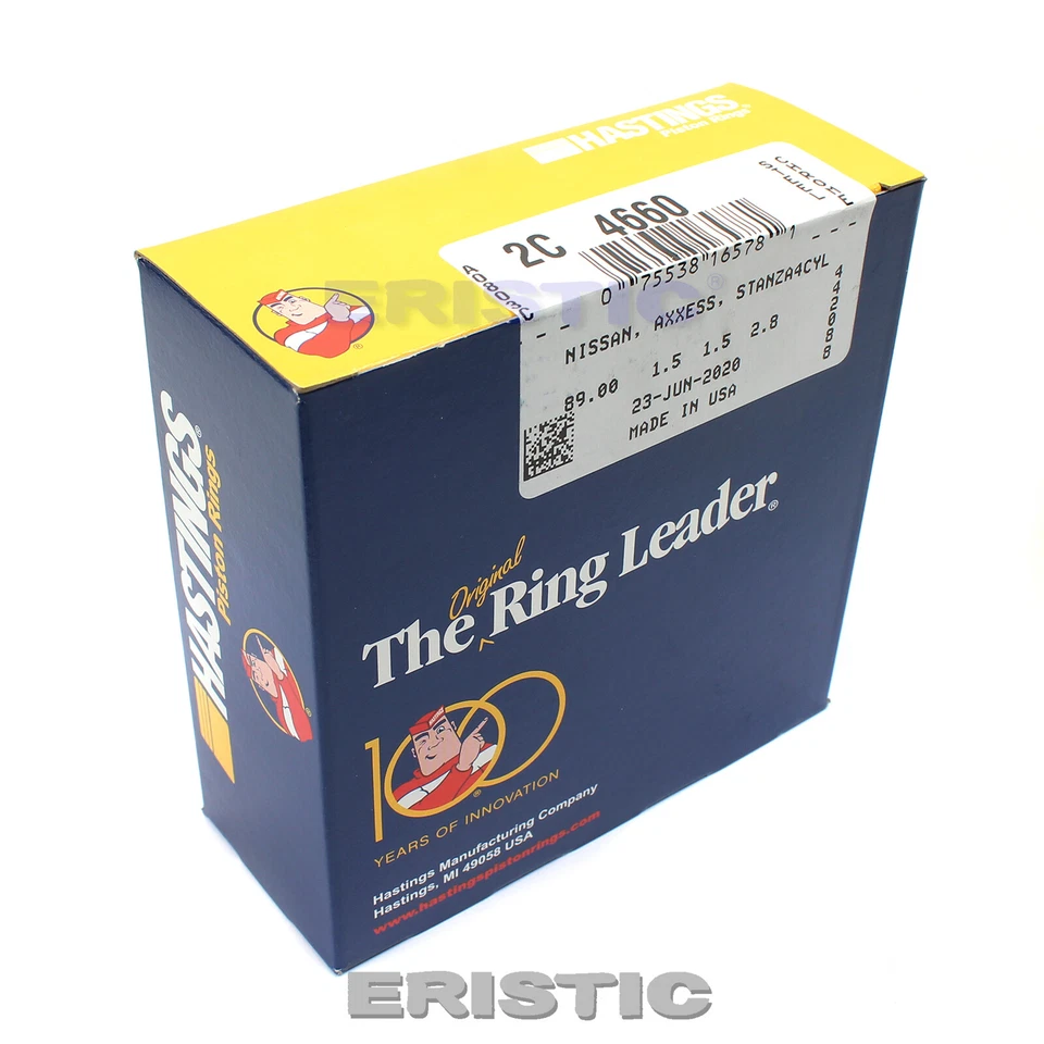 Fits 1989-1998 Nissan 240SX Altima Stanza Axxess 2.4L Hastings Piston Rings Foto 2 de 4