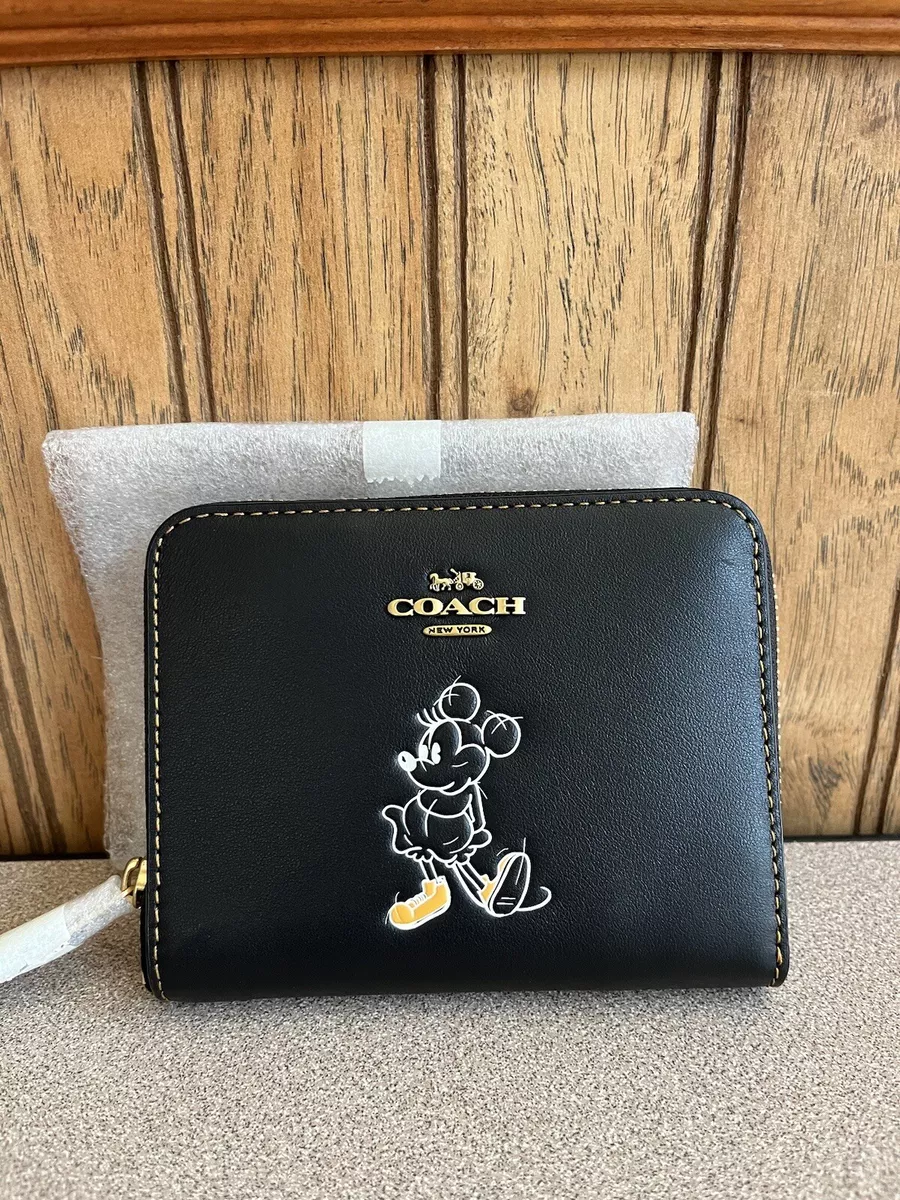 Coach x Disney Small Zip Around Wallet Minnie Mouse Motif black