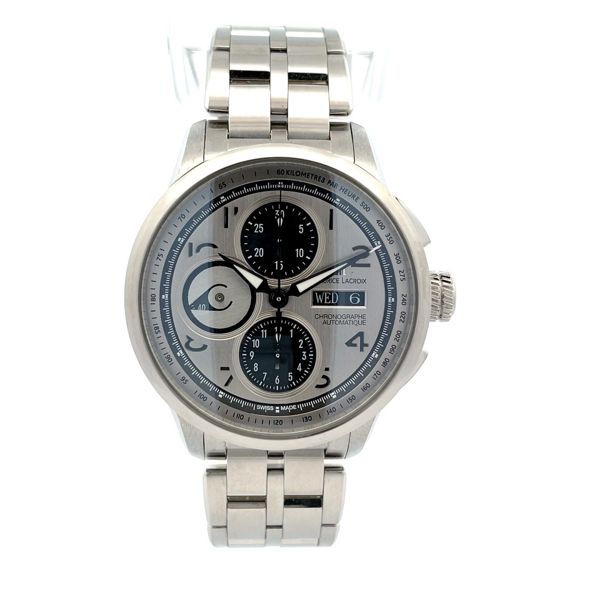 Maurice Lacroix Gents Masterpiece Masterchrono Silver Dial MP6348