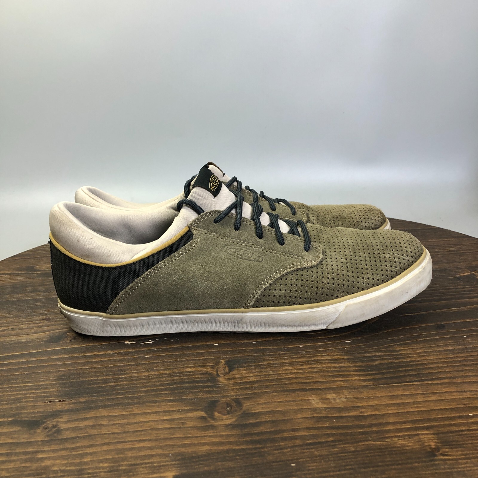 Scarpe sneakers casual KEEN GHI stringate uomo taglia 12 verde scamosciato