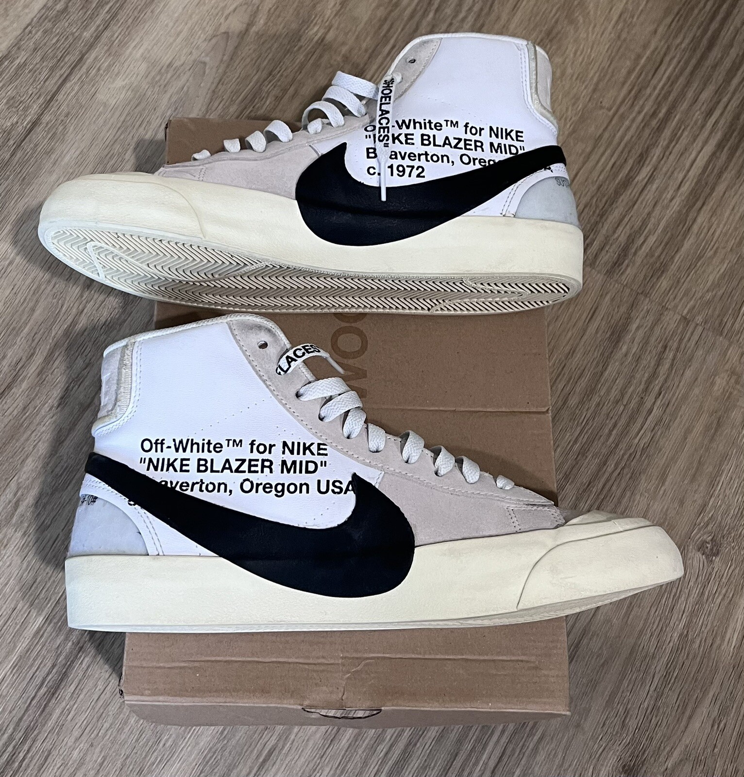 OFF WHITE X NIKE Nike Blazer Mid x BIANCO SPORCO usate The Ten 2017 taglia 10