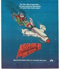 1982 AIRPLANE II The Sequel Movie Promo Vintage Ad Santa Claus Sleigh