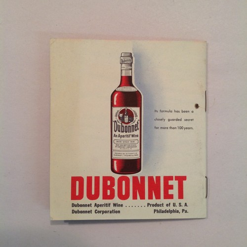 Vintage Mid Century Nothing Serves Like.. Dubonnet Apertif Wine Bar Recipe Guide - Picture 9 of 9