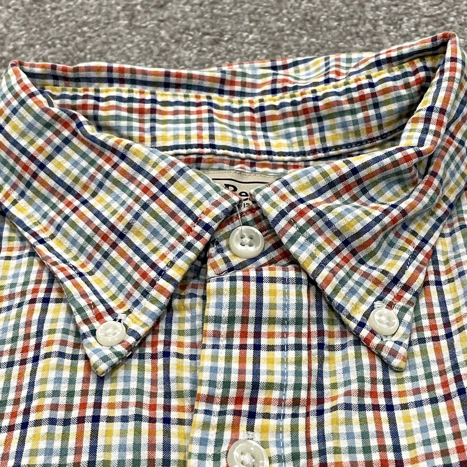 LL Bean Shirt Men Medium Button Down Colorful Collared Outdoors Hike Fish Work