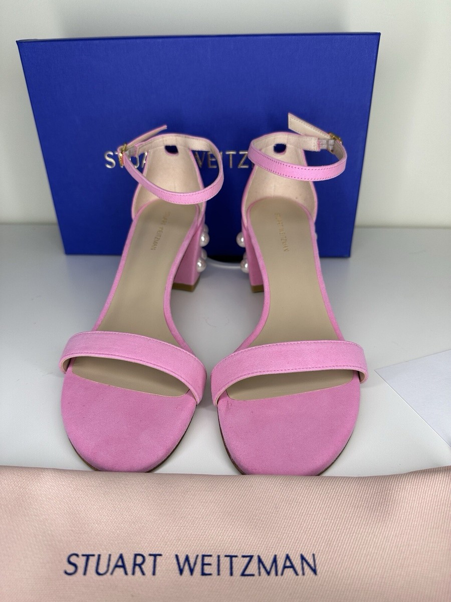 VIP【関税送料無料】希少 STUART WEITZMAN VIOLET SUEDE SANDALS Beautiful NIB Stuart Weitzman Simple Pearls Sandal Size 8 B