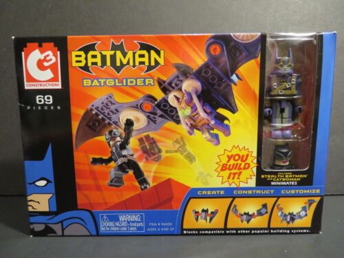 2004 C3 DC MINIMATES - RETRAITÉ - BATGLIDER avec Batman & Catwoman furtif Neuf dans sa boîte - Photo 1 sur 4