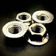 Hex Nut Serrated Flange A2/ 304 Stainless Steel DIN 6923