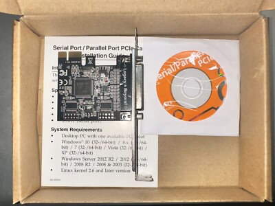Single Pararell Port PCle Card DB25 Port, One-Lane PCle x1, ECP/EPP/SPP for Para