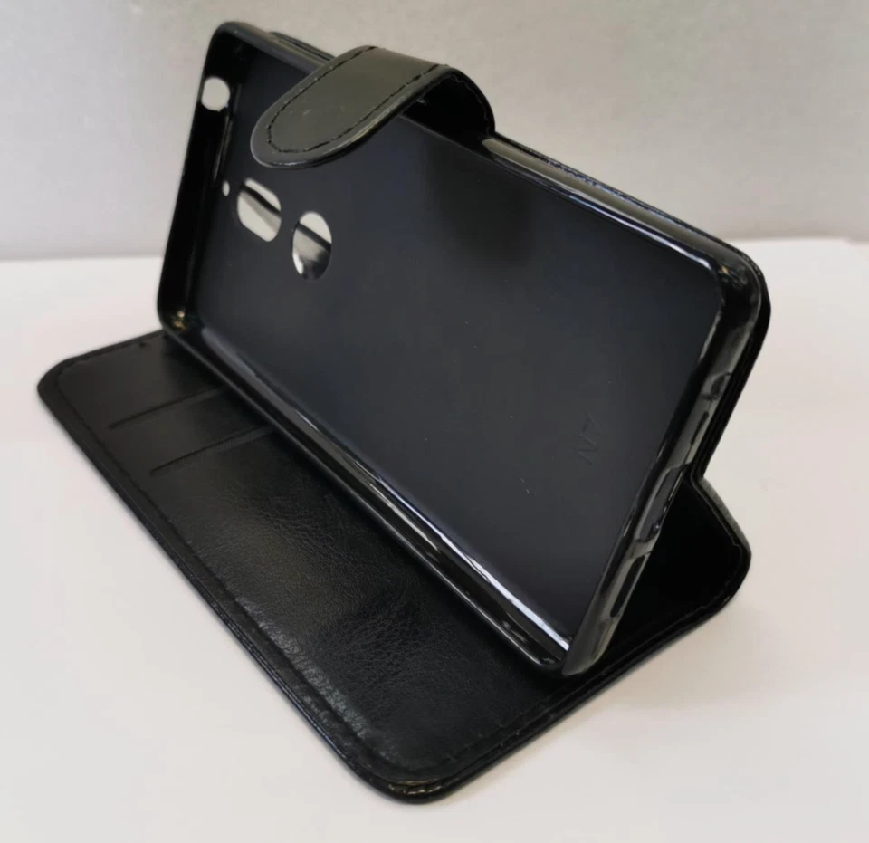 Nokia 7 TA-1041 Black Book Case Flip with Strap + 2.5D Tempered Glass Protector - Image 3 of 4