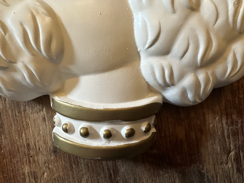 Vintage Chalkware Miller Studios 6.5” Pretty Poodles Wall Plaques MCM White - Picture 13 of 15