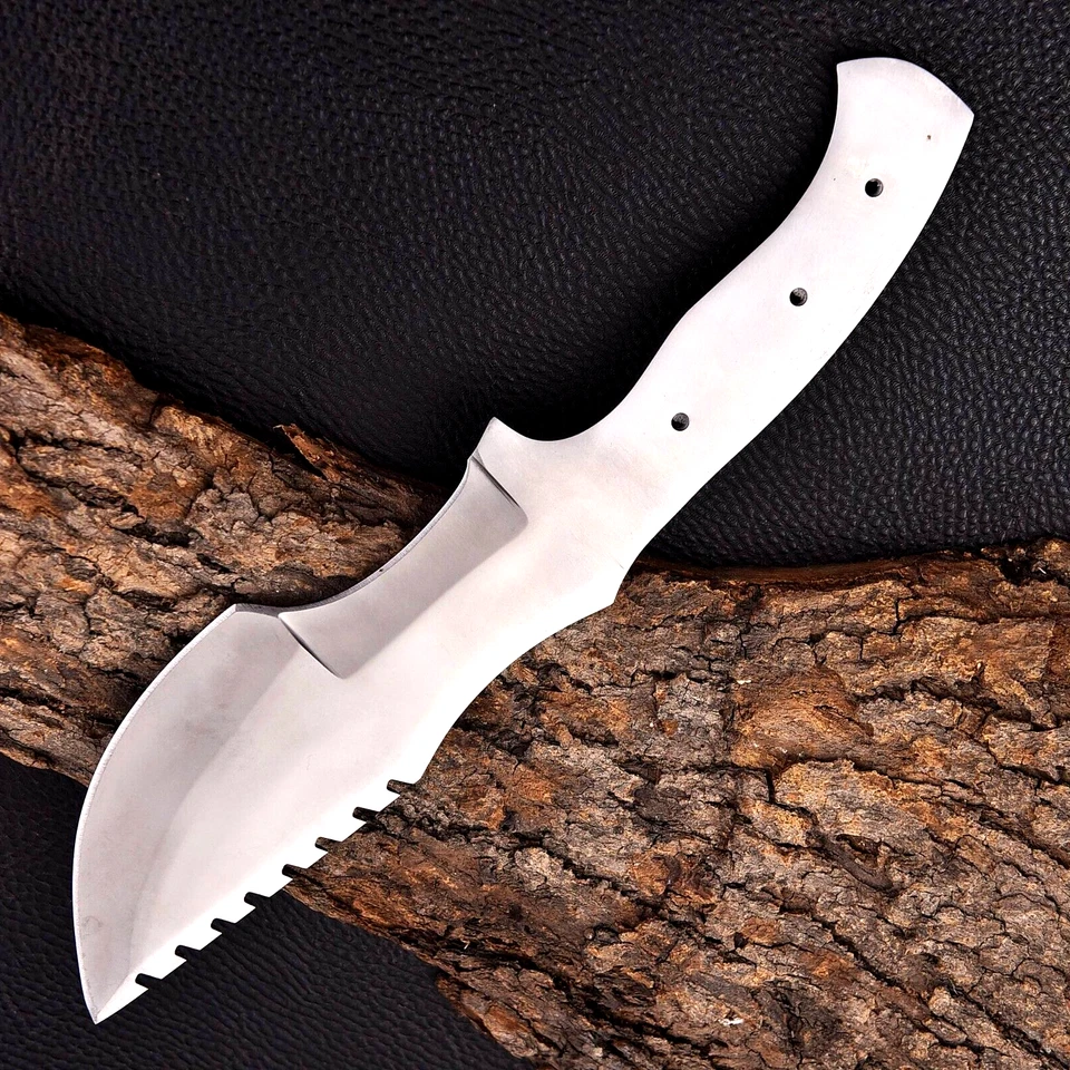 Cuchillo rastreador de caza de hoja en blanco de acero de alto carbono hecho a medida 2847 Foto 3 de 4