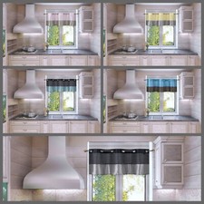 VALANCE TOPPER KITCHEN WINDOW CURTAIN 6 SILVER GROMMETS TWO TONE FAUX SILK HEIDI