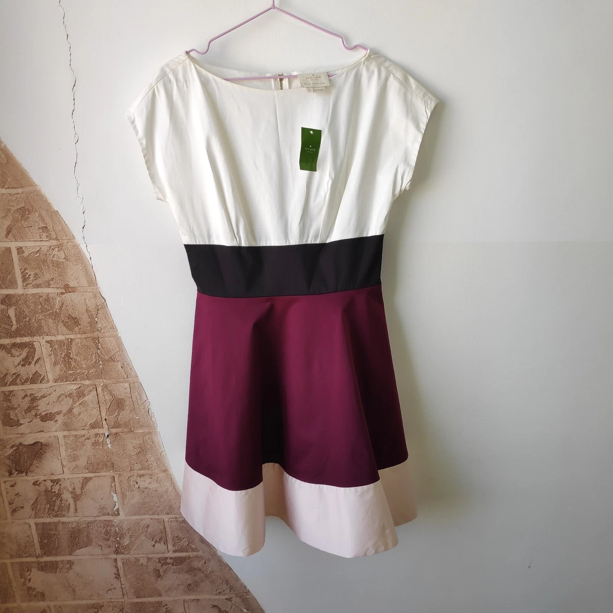 KATE SPADE Fiorella Dress NWT sz 6 Colorblock A Line Hand Pockets