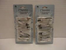 12 Pack 2'' Hair Clip Barrette Silver Metal Clamp Women Girl Craft Fashion 2x6