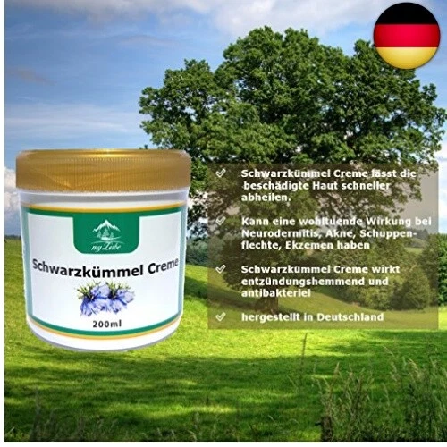 Schwarzkümmel Creme 200 ml wohltuende Wirkung bei Neurodermitis, Akne oder - Bild 3 von 5
