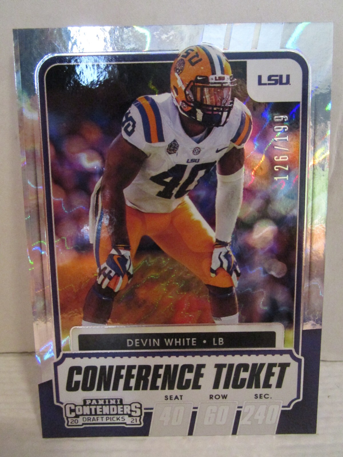 Devin White 2021 Panini Contenders Draft #83 Conference Ticket Explosion 126/199