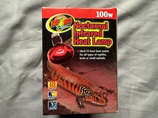 Zoo Med Nocturnal Infrared Heat Lamp, 100 Watts For Reptile Terrarium