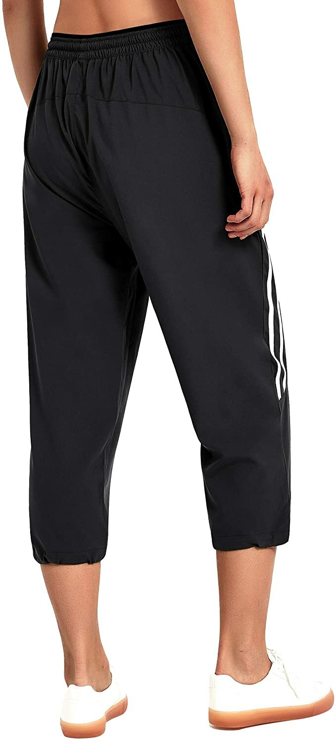 Women Capri Pants Lightweight Quick Dry Pockets Hiking Cropped Sweatpant  Joggers | eBay