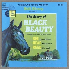 Vintage 1966 Walt Disney Presents Black Beauty Disneyland Record & Book