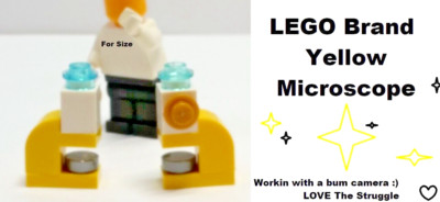 LEGO Minifigure Microscope YELLOW Biology Silver Slide Desk Lab SCIENCE