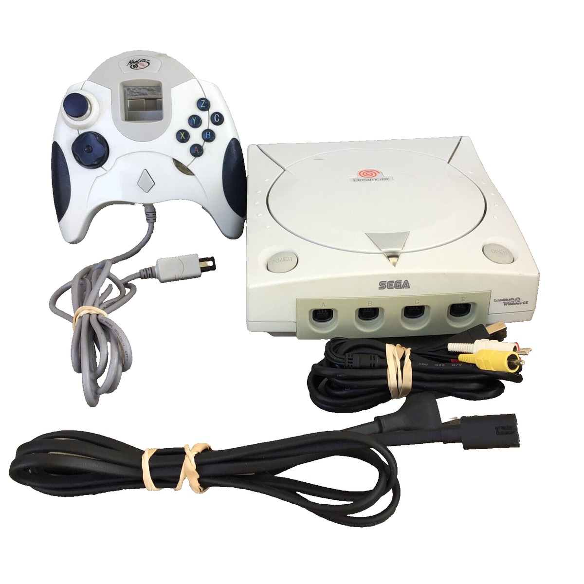 Sega Dreamcast HKT-3020 Video Game Console w/ Cables and Sega Dreamcast HKT-3020 Video Game Console w/ Cables and