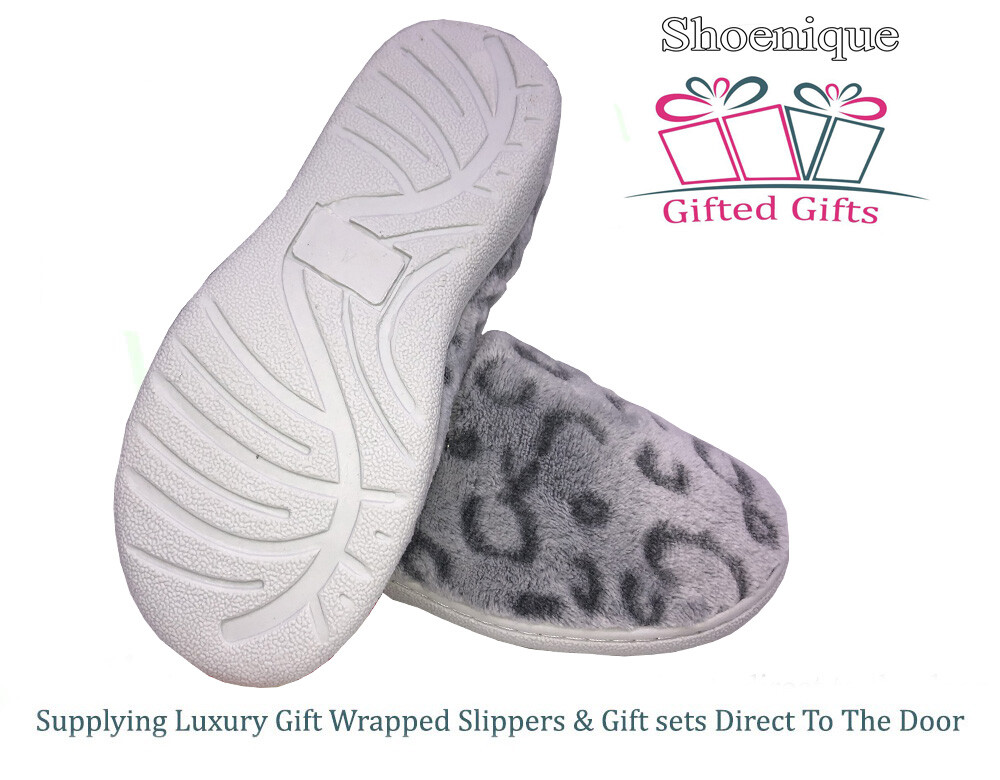 SAOLA Ladies Scrapbook Slippers Casual Slippers 'Leopard Mule' 3 8 Hard None slip Sole