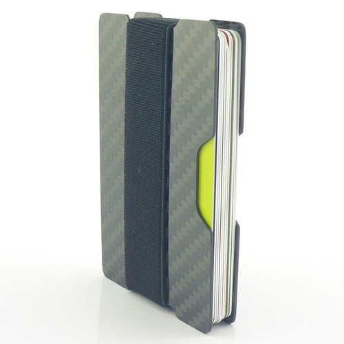 Carbon Fibre RFID protected Slim Card Wallet Money Clip Card Holder Minimalist - Picture 3 of 44