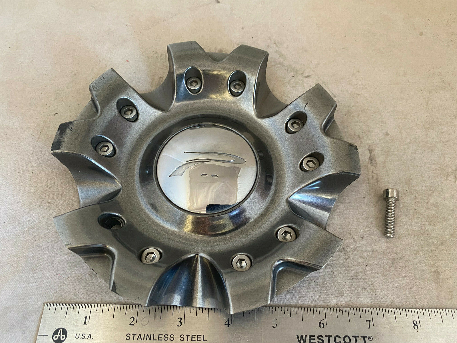 Platinum Custom Wheels CHROME Gunmetal Wheel Rim Hub Cover Center Cap C101702-1-image