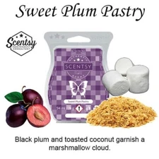 SCENTSY Bar SWEET PLUM PASTRY Wax Melt Fragrance Pack 3.2oz Best Scent