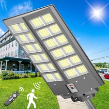 9000W Commercial Solar Street Flood Light Dusk to Dawn Lamp for Parking Lot Road
