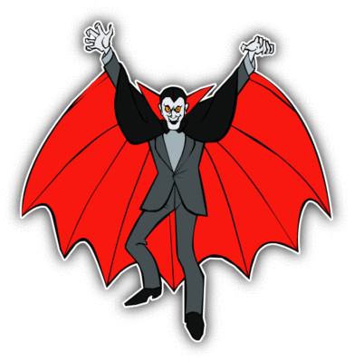 Scooby Doo Bat Dracula Cartoon Car Bumper Sticker Decal 5'' x 5''