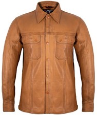 Lamm Nappa Lederhemd aus echtem Leder in braun