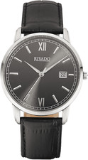 Rivado Herrenuhr massiv Edelstahl 39,5mm klassik elegant schlicht Datum 5 bar