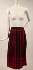 VICTORIAN 19TH C RED  BLACK STRIPED WOOL PETTICOAT 