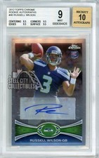 Russell Wilson 2012 Topps Chrome Rookie Autograph Card #40 BGS 9. rookie card picture