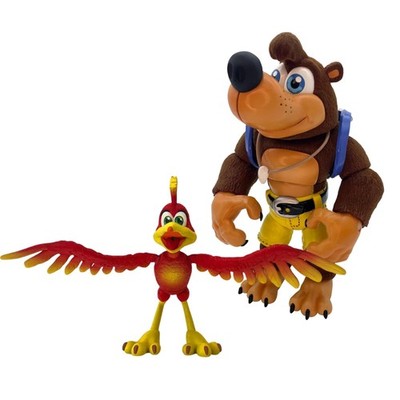 8-Inch Flocked Banjo and Kazooie Movable Action Figure 2-Pack | Limited Edition