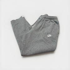 Nike Jogger Sweatpants Mens XL Grey Fleece Embroidered Logo Pockets Cuffed